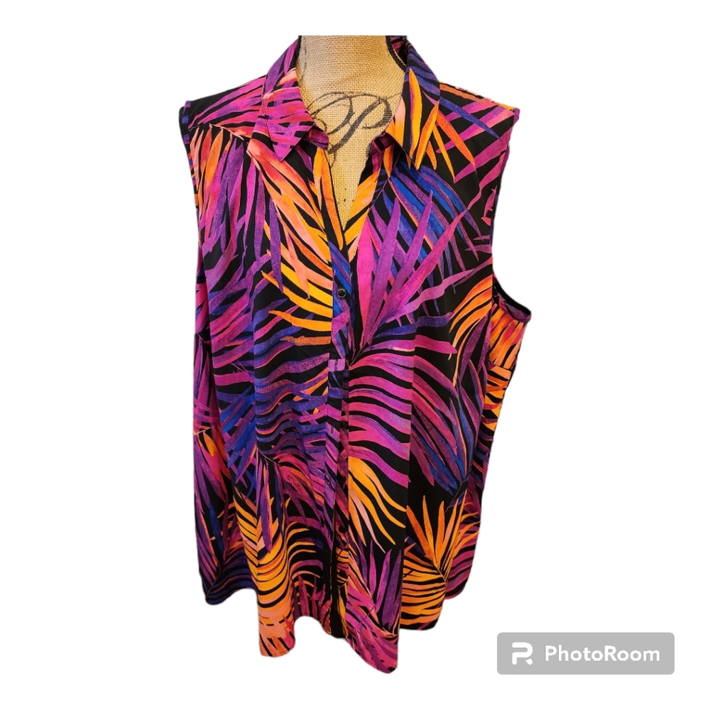Catherine's sleeveless long blouse 3X